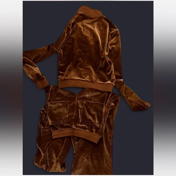 GSUWOO Vintage Velour Set Brown - Picture 5 of 5